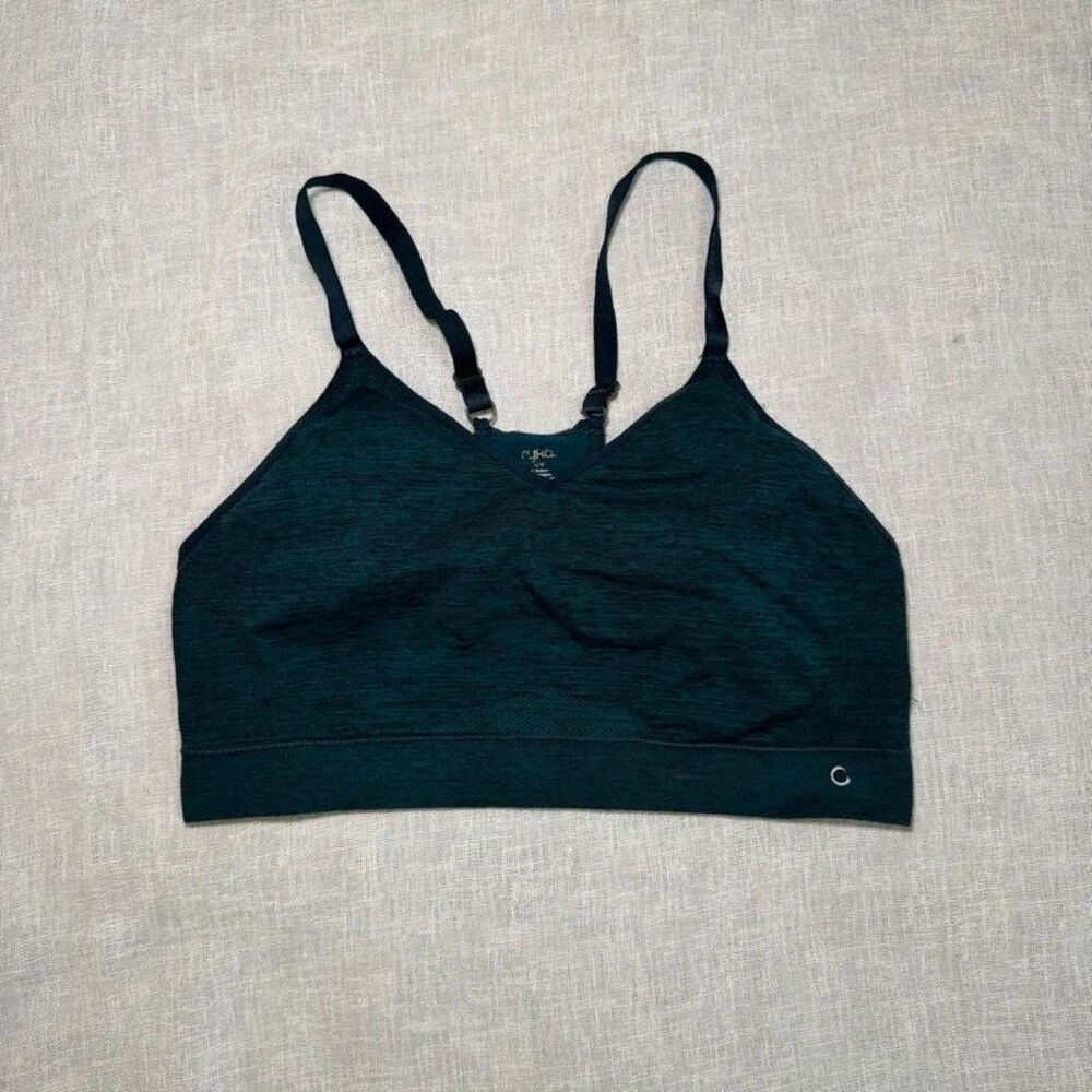 Ryka Large Green Seamless Sports Bra Adjustable Straps Workout Gym Bralette